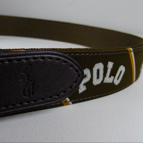 Ralph Lauren Leather Fabric Belt Tiger Varsity NWT - Picture 4 of 7